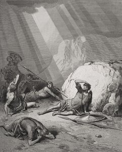 De bekering van St. Paulus, Handelingen 9:1-6, illustratie uit Dore