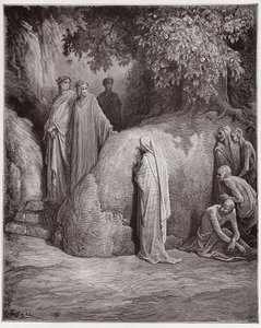 De Goddelijke Komedie (La Divina Commedia), Purgatorio, Canto 23: Dante herkent de schaduw van Forese onder de gulzigaards - door Dante Alighieri (1265-1321) - Illustratie door Gustave Doré (1832-1883)