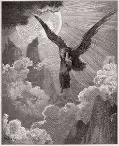 De Goddelijke Komedie (La Divina Commedia), Purgatorio, Canto 9: Dante, in een droom, wordt meegenomen door een adelaar - door Dante Alighieri (1265-1321) - Illustratie door Gustave Doré (1832-1883) door Gustave Dore
