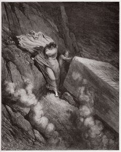 De Goddelijke Komedie, Inferno, Canto 11: Het brandende graf van paus Anastasius II - door Dante Alighieri (1265-1321) - Illustratie door Gustave Dore (1832-1883) door Gustave Dore