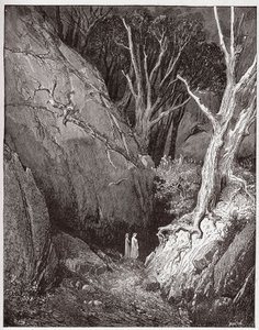 De Goddelijke Komedie (La Divina Commedia), Inferno, Canto 1: Virgil en Dante beginnen hun reis - door Dante Alighieri (1265-1321) - Illustratie door Gustave Doré (1832-1883) door Gustave Dore