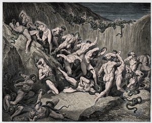 De Goddelijke Komedie, Inferno, Canto 24: De dieven gekweld door slangen - door Dante Alighieri