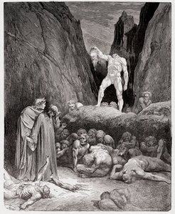 De Goddelijke Komedie, Inferno, Canto 28: Het afgesneden hoofd van Bertrand de Born spreekt tot Dante - door Dante Alighieri (1265-1321) - Illustratie door Gustave Doré (1832-1883) door Gustave Dore