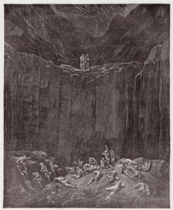 De Goddelijke Komedie, Inferno, Canto 29: De vervalsers gekweld in de vallei - door Dante Alighieri (1265-1321) - Illustratie door Gustave Doré (1832-1883)
