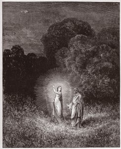 De Goddelijke Komedie, Inferno, Canto 2: Beatrice en Virgil - door Dante Alighieri - Illustratie door Gustave Dore door Gustave Dore