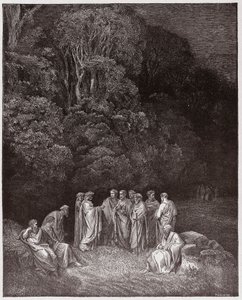 Inferno, Canto 4: Homerus, de dichters en helden in Limbo (Illustratie door Gustave Doré)