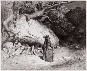De Goddelijke Komedie (La Divina Commedia, La Divine Comedie), Inferno, Canto 4: De onschuldige zielen in Limbo - door Dante Alighieri (1265-1321) - Illustratie door Gustave Doré (1832-1883) door Gustave Dore