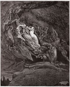 Inferno, Canto 5: Francesca beschrijft haar dood (Illustratie door Gustave Doré) door Gustave Dore