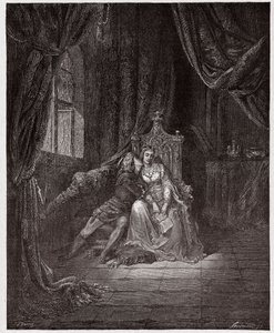 De Goddelijke Komedie (La Divina Commedia), Inferno, Canto 5: Paolo en Francesca - door Dante Alighieri (1265-1321) - Illustratie door Gustave Doré (1832-1883)