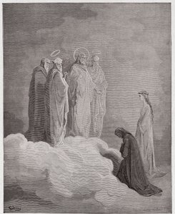 De Goddelijke Komedie, Paradiso, Canto 26: St. Johannes onderzoekt Dante over liefde - door Dante Alighieri (1265-1321) - Illustratie door Gustave Doré (1832-1883)