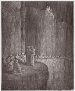De Goddelijke Komedie (La Divina Commedia, La Divine Comedie), Purgatorio, Canto 13: Sapia reinigt zijn schuldige leven - door Dante Alighieri (1265-1321) - Illustratie door Gustave Doré (1832-1883) door Gustave Dore