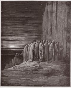 Purgatorio, Canto 18: De menigte van de luien (Illustratie door Gustave Doré) door Gustave Dore