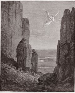 De Goddelijke Komedie (La Divina Commedia), Purgatorio, Canto 19: De dichters stijgen naar de vijfde cirkel - door Dante Alighieri (1265-1321) - Illustratie door Gustave Doré (1832-1883)