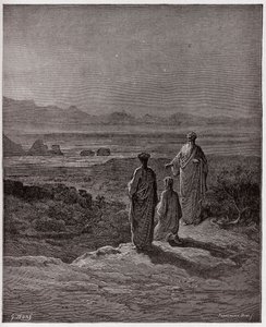 De Goddelijke Komedie, Purgatorio, Canto 1: Dante knielt voor Statius - door Dante Alighieri (1265-1321) - Illustratie door Gustave Doré (1832-1883) door Gustave Dore