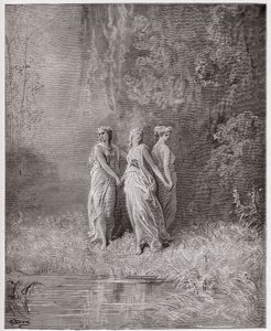 De Goddelijke Komedie (La Divina Commedia), Purgatorio, Canto 29: Liefdadigheid, Hoop en Geloof - door Dante Alighieri (1265-1321) - Illustratie door Gustave Doré (1832-1883) door Gustave Dore