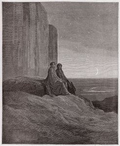 De Goddelijke Komedie, Purgatorio, Canto 9: Schemering - door Dante Alighieri (1265-1321) - Illustratie door Gustave Dore (1832-1883) door Gustave Dore