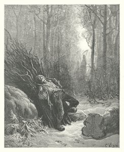 De Fabels van La Fontaine: De Dood en de Houthakker door Gustave Dore