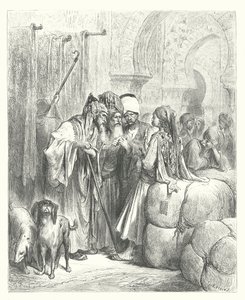 De fabels van La Fontaine: De Bashaw en de Koopman door Gustave Dore
