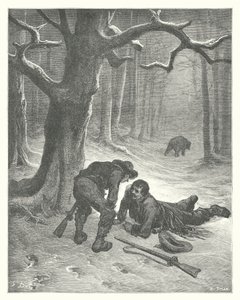 De fabels van La Fontaine: De beer en de twee vrienden door Gustave Dore