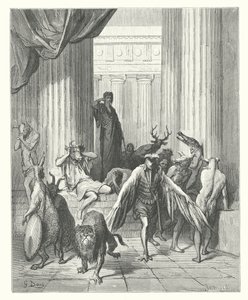 De Fabels van La Fontaine: De Metgezellen van Ulysses door Gustave Dore