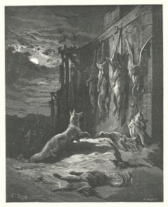 De fabels van La Fontaine: De Engelse vos (gravure) door Gustave Dore