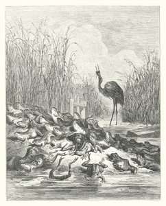 De Fabels van La Fontaine: De Kikkers die om een Koning vroegen door Gustave Dore