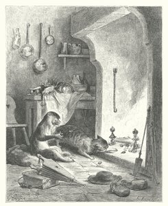 De fabels van La Fontaine: De aap en de kat door Gustave Dore