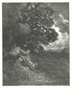 De Fabels van La Fontaine: De Eik en het Riet door Gustave Dore