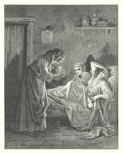 De Fabels van La Fontaine: De Oude Vrouw en haar Dienaren door Gustave Dore