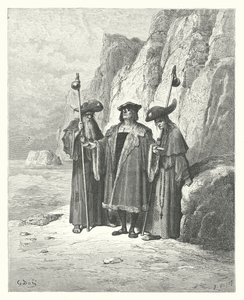 De Fabels van La Fontaine: De Oester en zijn Eisers door Gustave Dore