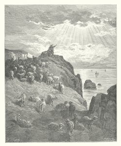 De Fabels van La Fontaine: De Herder en de Zee door Gustave Dore