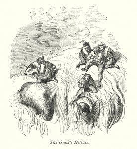 De bevrijding van de reus (gravure) door Gustave Dore