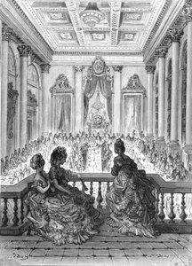 De goudsmeden aan het diner door Gustave Dore