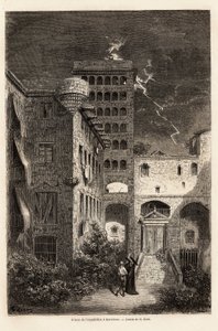 De gevangenis van de Inquisitie in Barcelona, tekening door Gustave Doré (1832-1883), ter illustratie van zijn reis naar Spanje, met C. Davillier, in 1862. Gravure in 