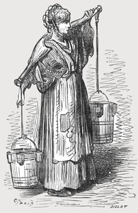 De melkmeid, 1872 door Gustave Dore