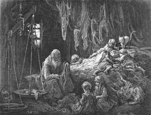 Het Huis van de Voddenkoopman - Coulston Street, Whitechapel door Gustave Dore