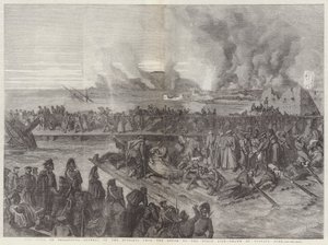 Het Beleg van Sebastopol, Terugtocht van de Russen van de Zuid- naar de Noordzijde door Gustave Dore