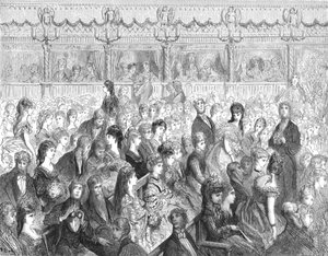 De stallen - Covent Garden Opera, 1872 door Gustave Dore