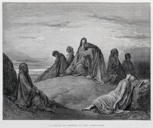 De dochters van Jephta, Illustratie uit de Dore Bijbel door Gustave Dore