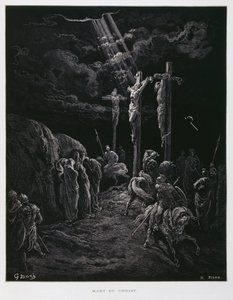 De dood van Christus aan het kruis, Illustratie uit de Dore Bijbel door Gustave Dore