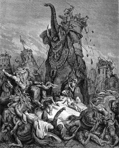 De dood van Eleazar Macchabee (Maccabee of Macabee), jongere broer van Judas Maccabee, onder het bewind van Antiochos IV Epiphane (175-164 v.Chr.). Hij wordt verpletterd door een olifant. 