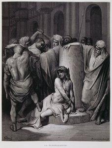 De geseling van Christus; Illustratie uit de Dore Bijbel door Gustave Dore