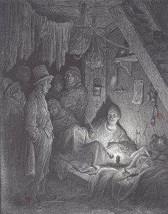Victoriaanse opiumrookhol in Londen door Gustave Dore