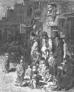 Wentworth Street, Whitechapel, 1872 door Gustave Dore