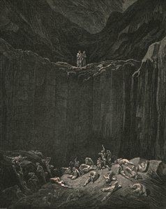 ...alles-doorzoekende Gerechtigheid, veroordeelt de vervalsers, c1890 door Gustave Dore