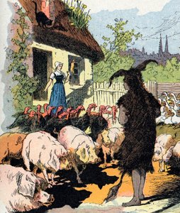 Dienstmaagd ezelhuid. Illustratie door Gustave Fraipont voor 