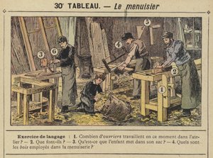 De timmerman (kleur litho) door Gustave Fraipont
