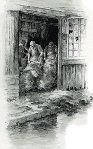 Leerlooiers in de rue des Gobelins in Parijs door Gustave Fraipont
