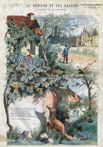 De vos en de druiven. Fabels van Jean de La Fontaine. Illustratie door Gustave Fraipont. door Gustave Fraipont