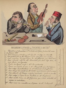 Rekening voor muziekinstrumenten voor het orkest van de opera door Gustave Frison